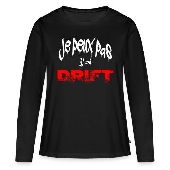 je peux pas j'ai drift - T-shirt manches longues Premium bio Femme - noir - Devant - Julia (174cm)