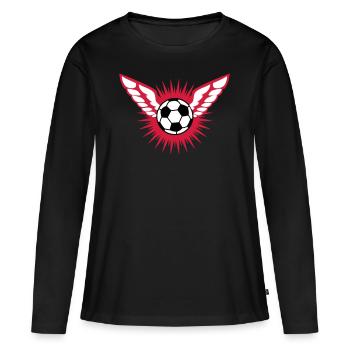 FOOTBALL inspires - Women's Premium Organic Long Sleeve Shirt - black - Front - Julia (174cm)