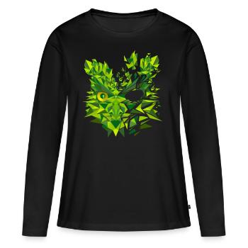 Green Owl - T-shirt manches longues Premium bio Femme - noir - Devant - Julia (174cm)