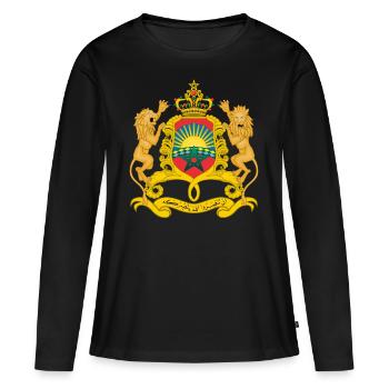 T-shirt emblem Maroc - T-shirt manches longues Premium bio Femme - noir - Devant - Julia (174cm)