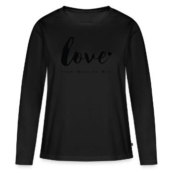 Bride Design de Miss à Mrs. par Constant Love® - T-shirt manches longues Premium bio Femme - noir - Devant - Julia (174cm)