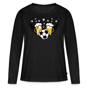 Partie du football 2 litres de bière 01 3c - T-shirt manches longues Premium bio Femme - noir - Devant - Julia (174cm)