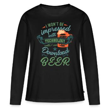 Lustiges Bier Männer Bierfest Grillparty Geschenk - Frauen Premium Bio Langarmshirt - Schwarz - Vorne - Julia (174cm)