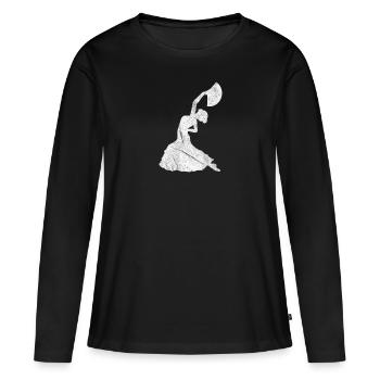 Danse flamenco / danse flamenco en blanc - T-shirt manches longues Premium bio Femme - noir - Devant - Julia (174cm)