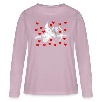 Angel cupid - Women's Premium Organic Long Sleeve Shirt - dusky pink - Front - Julia (174cm)