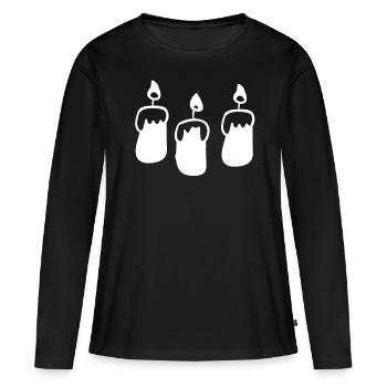candles - Women's Premium Organic Long Sleeve Shirt - black - Front - Julia (174cm)
