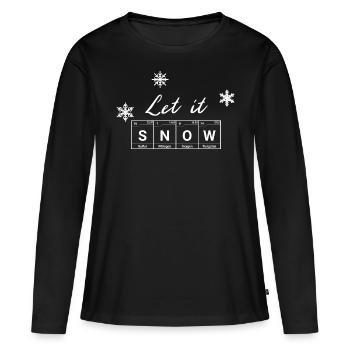 Let It SNOW - Tableau périodique chimie Noël - T-shirt manches longues Premium bio Femme - noir - Devant - Julia (174cm)