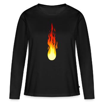 Comète Flamme Feu Inferno Flamme Ardente - T-shirt manches longues Premium bio Femme - noir - Devant - Julia (174cm)
