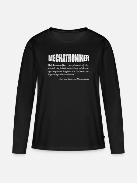 Der Mechatroniker - oder Hexenmeister? - Frauen Premium Bio Langarmshirt - Schwarz