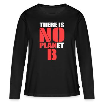 Il n'y a pas de planète B - T-shirt manches longues Premium bio Femme - noir - Devant - Julia (174cm)
