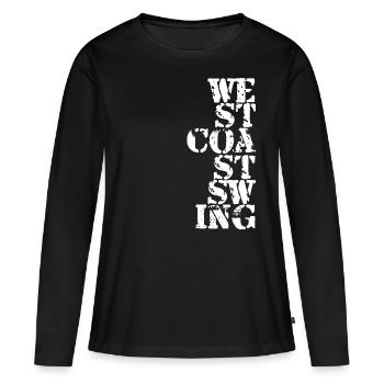 West Coast Swing Dance Geschenk T-Shirt - Frauen Premium Bio Langarmshirt - Schwarz - Vorne - Julia (174cm)