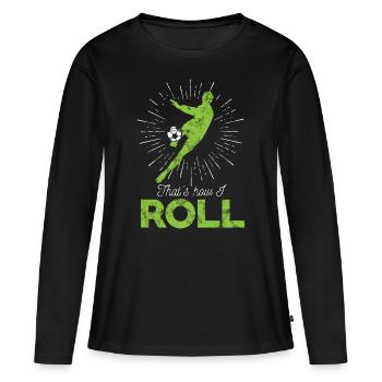 Fußball Tor - Frauen Premium Bio Langarmshirt - Schwarz - Vorne - Julia (174cm)