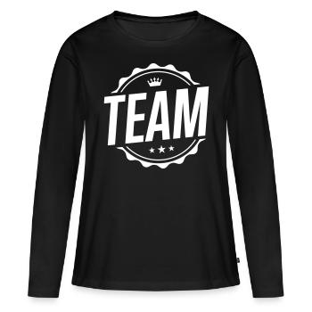 cercle d'équipe - T-shirt manches longues Premium bio Femme - noir - Devant - Julia (174cm)