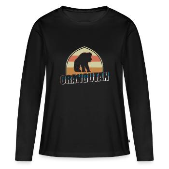 Orangutan Great ape - Women's Premium Organic Long Sleeve Shirt - black - Front - Julia (174cm)