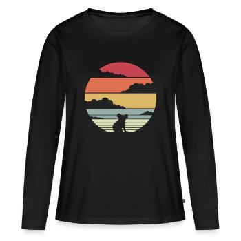 Koala - Frauen Premium Bio Langarmshirt - Schwarz - Vorne - Julia (174cm)