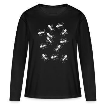 fourmis insecte parasite phobie - T-shirt manches longues Premium bio Femme - noir - Devant - Julia (174cm)