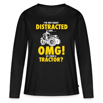 agriculture - T-shirt manches longues Premium bio Femme - noir - Devant - Julia (174cm)