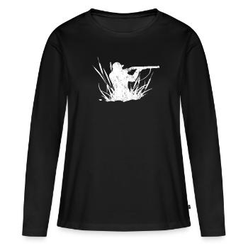 chasseur - T-shirt manches longues Premium bio Femme - noir - Devant - Julia (174cm)