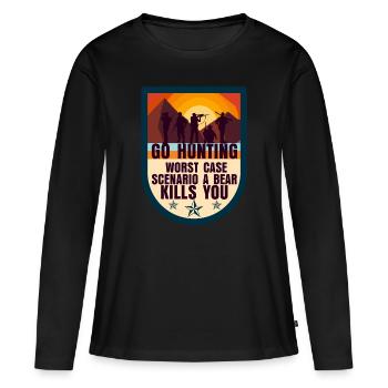 Jagen Jäger - Frauen Premium Bio Langarmshirt - Schwarz - Vorne - Julia (174cm)