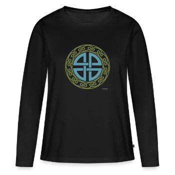 Nodule celtique Thor symbole de protection - T-shirt manches longues Premium bio Femme - noir - Devant - Julia (174cm)