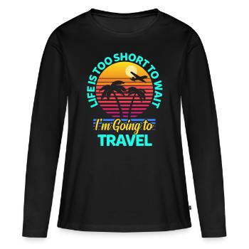 Travel travel - Women's Premium Organic Long Sleeve Shirt - black - Front - Julia (174cm)