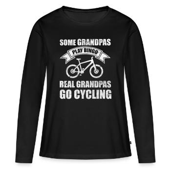 Vélo papy papy - T-shirt manches longues Premium bio Femme - noir - Devant - Julia (174cm)