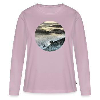 Blume des Lebens Panorama Art Stil Geschenk - Frauen Premium Bio Langarmshirt - Altrosa - Vorne - Julia (174cm)