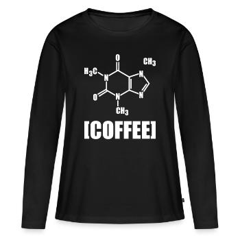 Kaffee Coffee chemische Formel Geschenkidee - Frauen Premium Bio Langarmshirt - Schwarz - Vorne - Julia (174cm)