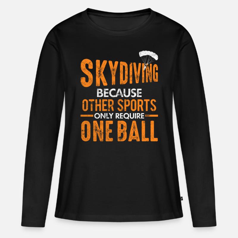 Skydiving Fallschirmspringen Fallschirm - Frauen Premium Bio Langarmshirt - Schwarz
