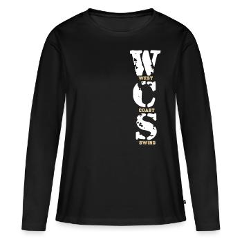 West Coast Swing Dance Geschenk T-Shirt - Frauen Premium Bio Langarmshirt - Schwarz - Vorne - Julia (174cm)