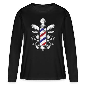 Barber Friseur Haare - Frauen Premium Bio Langarmshirt - Schwarz - Vorne - Julia (174cm)