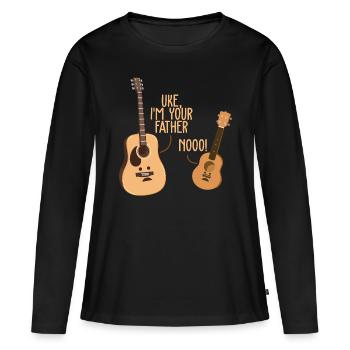 Ukulele - T-shirt manches longues Premium bio Femme - noir - Devant - Julia (174cm)