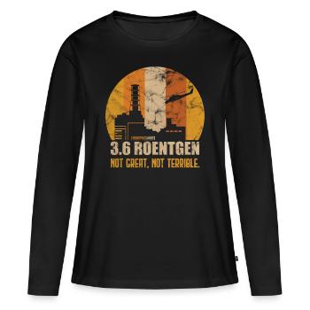 3.6 Roentgen Pas génial, pas terrible - T-shirt manches longues Premium bio Femme - noir - Devant - Julia (174cm)