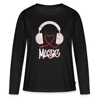 J'AIME LA MUSIQUE T-SHIRT - T-shirt manches longues Premium bio Femme - noir - Devant - Julia (174cm)