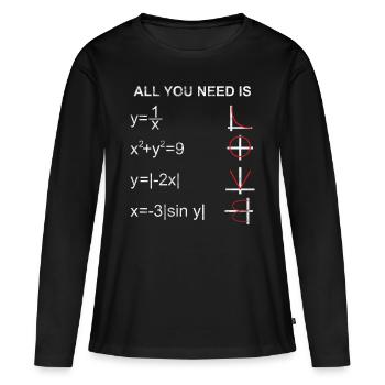 Calcul mathématique - T-shirt manches longues Premium bio Femme - noir - Devant - Julia (174cm)