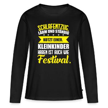 Festival - Frauen Premium Bio Langarmshirt - Schwarz - Vorne - Julia (174cm)