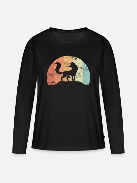 Fuchs - Frauen Premium Bio Langarmshirt - Schwarz