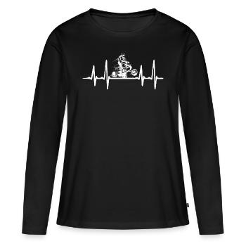 Quad quad - T-shirt manches longues Premium bio Femme - noir - Devant - Julia (174cm)