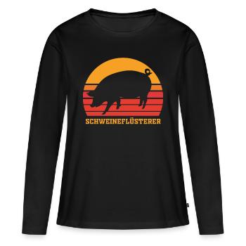 Cochon cadeau cochon cochon - T-shirt manches longues Premium bio Femme - noir - Devant - Julia (174cm)