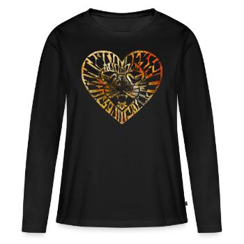 Golden Lion - Frauen Premium Bio Langarmshirt - Schwarz - Vorne - Julia (174cm)