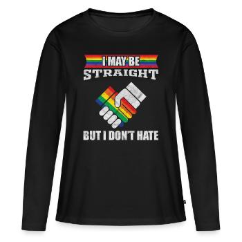 Tolérance des droits de l'homme - T-shirt manches longues Premium bio Femme - noir - Devant - Julia (174cm)