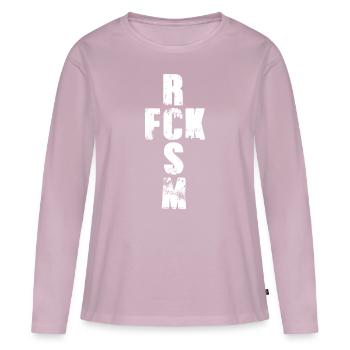 Menschenrechte - Statement - Frauen Premium Bio Langarmshirt - Altrosa - Vorne - Julia (174cm)
