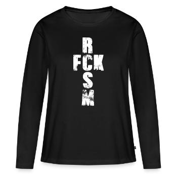 Menschenrechte - Statement - Frauen Premium Bio Langarmshirt - Schwarz - Vorne - Julia (174cm)