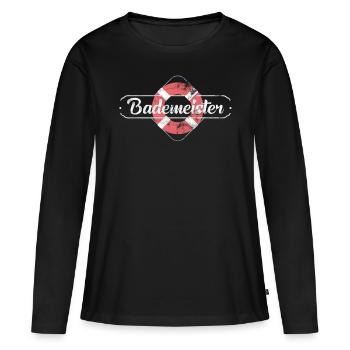 Maître-nageur Métier - T-shirt manches longues Premium bio Femme - noir - Devant - Julia (174cm)