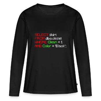 Programmer Nerd Geek Computer - Women's Premium Organic Long Sleeve Shirt - black - Front - Julia (174cm)