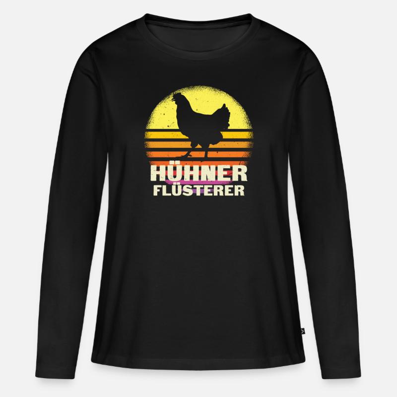 Hühner Flüsterer Hühnerflüsterer - Frauen Premium Bio Langarmshirt - Schwarz