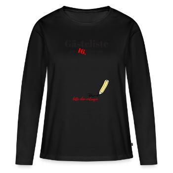 Gästeliste zum 16. Geburtstag - Frauen Premium Bio Langarmshirt - Schwarz - Vorne - Julia (174cm)