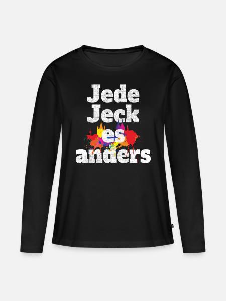 Kölsch Jede Jeck Es Anders Kölner Grundgesetz Köln - Frauen Premium Bio Langarmshirt - Schwarz
