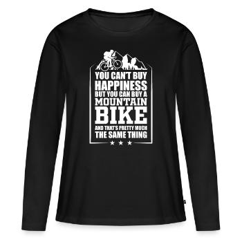 VTT tout-terrain - T-shirt manches longues Premium bio Femme - noir - Devant - Julia (174cm)