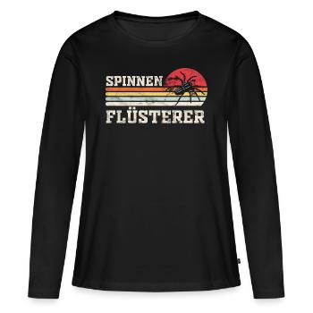 Spinne - Spinnen Flüsterer - Frauen Premium Bio Langarmshirt - Schwarz - Vorne - Julia (174cm)